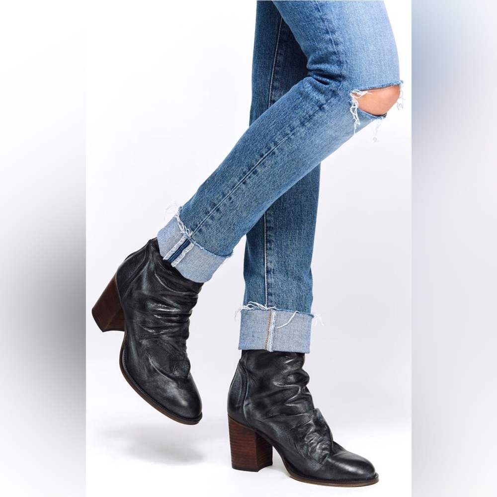 Free People Elle Block Heel Black Boot